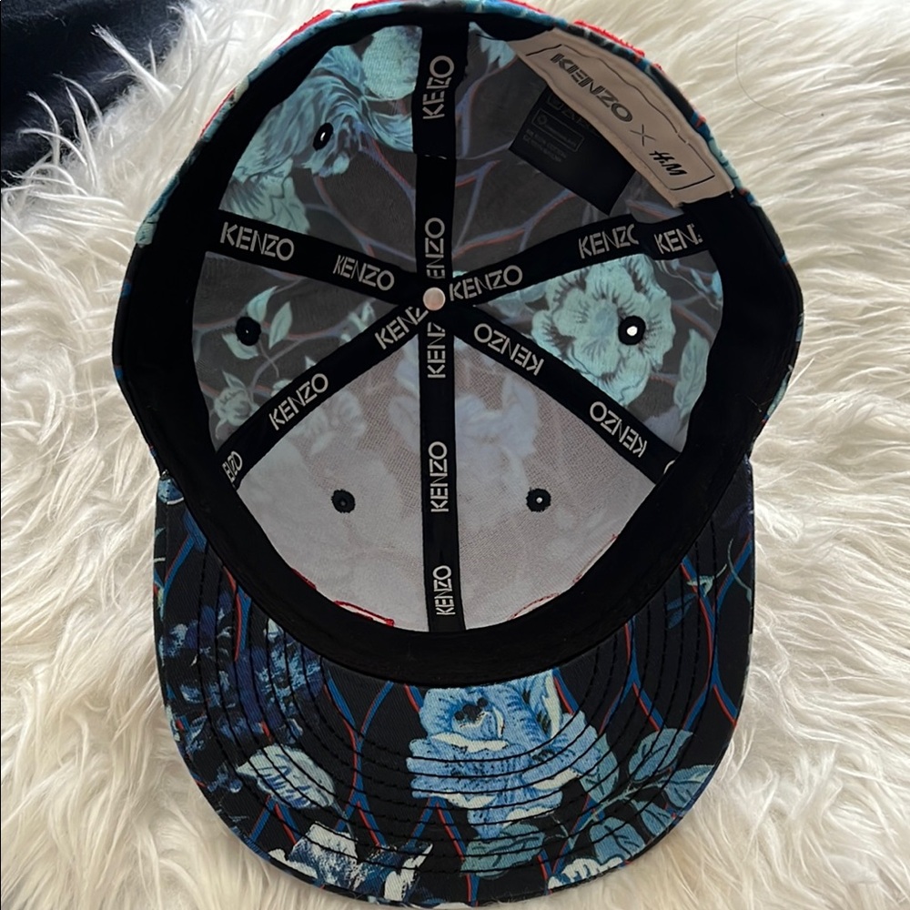 Kenzo Jungle Print Cap in Black and Blue - Picture 5 of 8